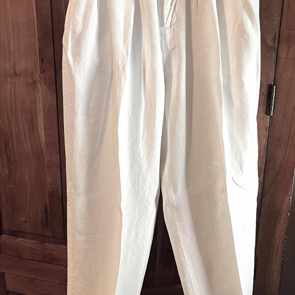 White 100% Pure Linen Cropped Jacket and Pants - Picture 6 of 8
